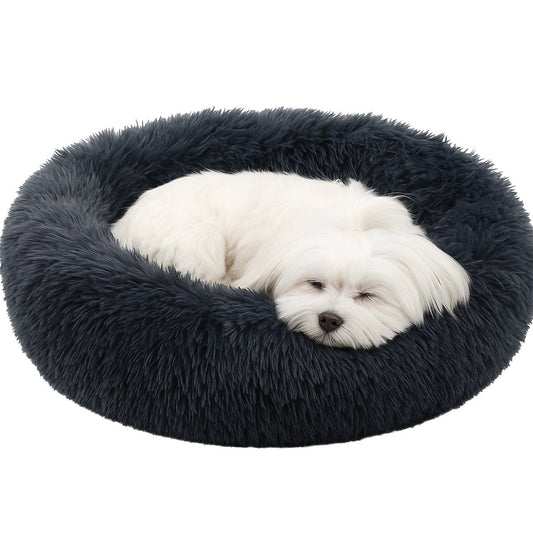 Flamingo Hondenmand – donut hondenmand – kattenmand pacha rond grijs ø55 cm – extra zacht & luxe voor hond of kat