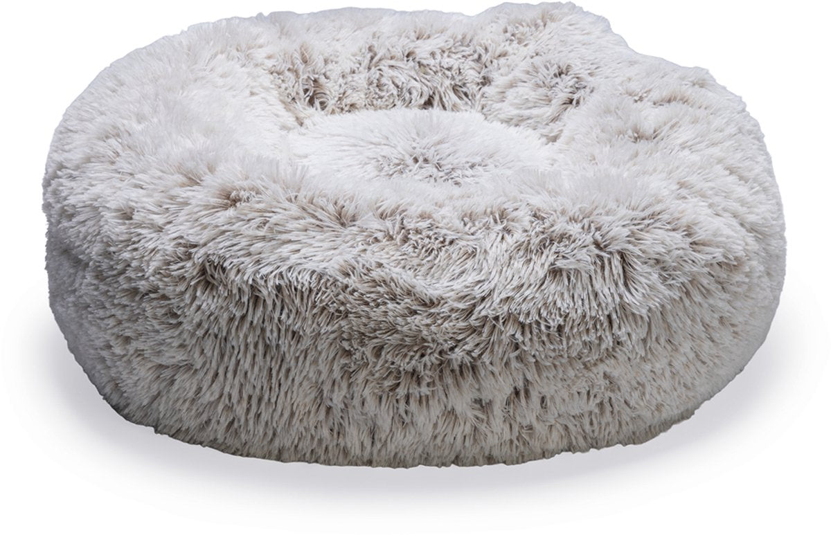 Beeztees siba - orthopedische hondenmand - donut hondenmand - fluffy - beige - 70x70x25 cm