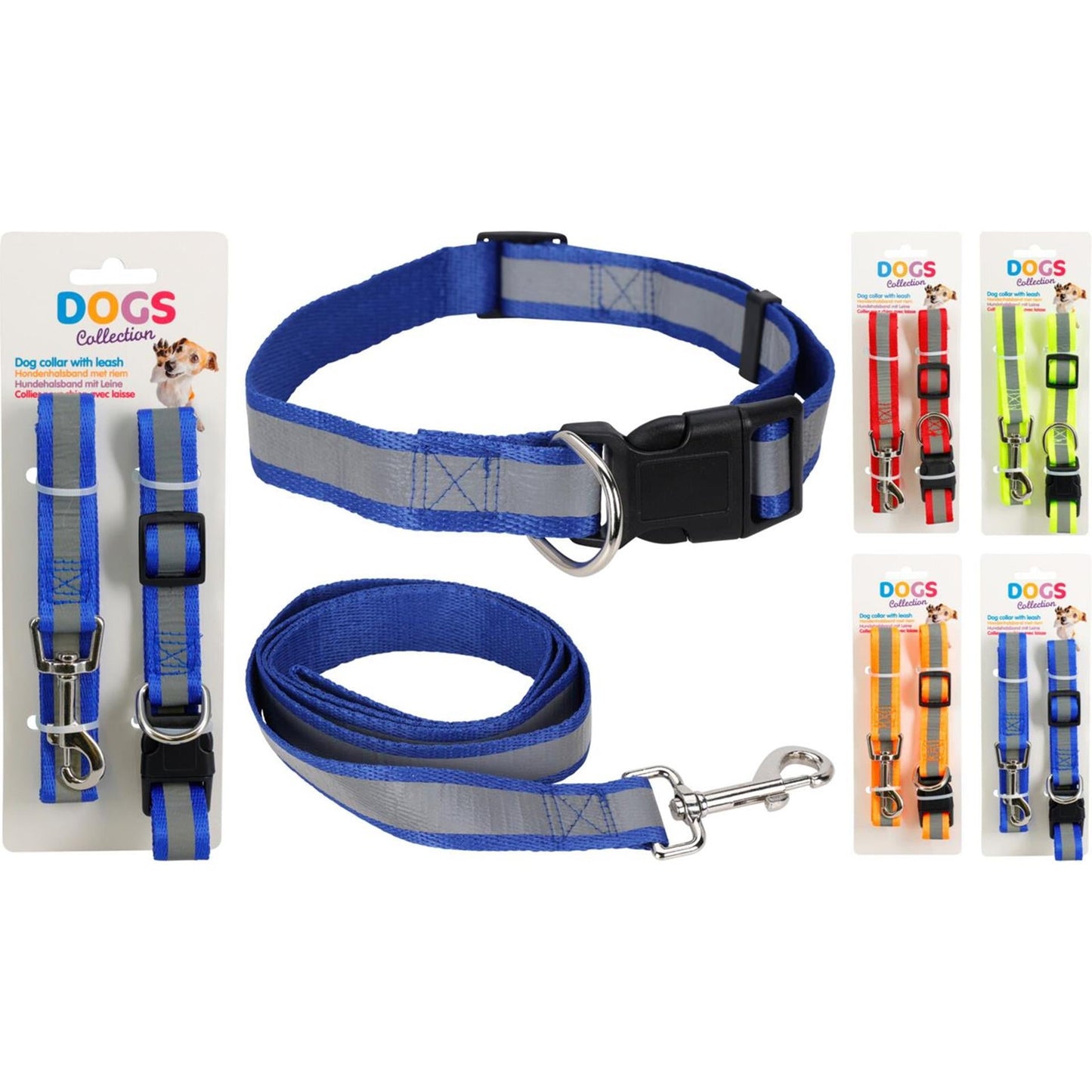 Dogs Collection Hondenhalsband met riem 4ass