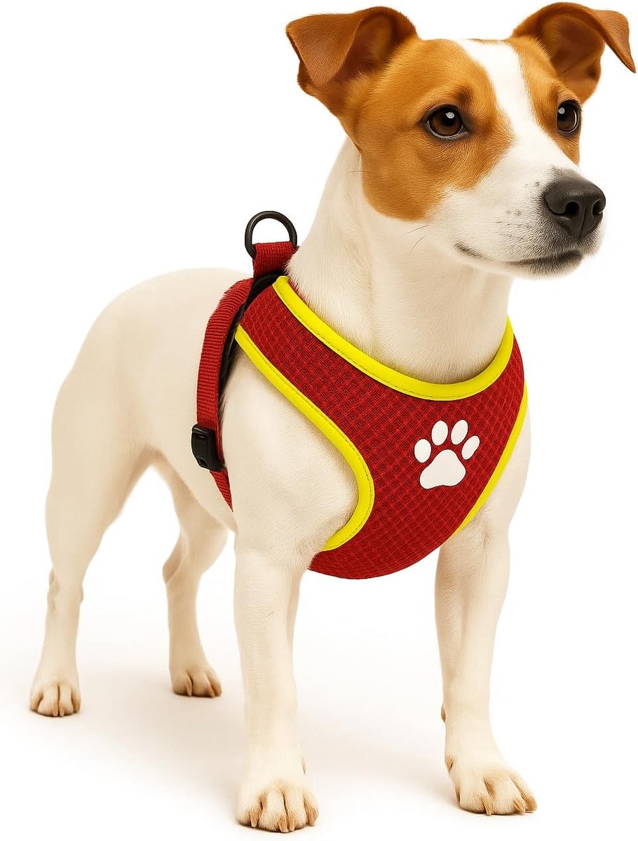 Flamingo Harnas hond – honden tuigje – harnas hond anti trek – hondentuigjes – hondentuig anti trek – step&go tasha – rood – maat s – a:46cm b:55-65cm x 12mm x 5mm